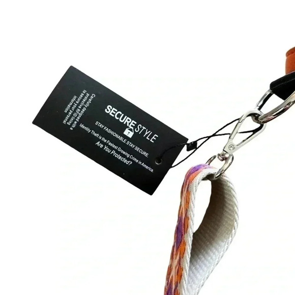 K Carroll neoprene messenger bag, orange with guitar strap, water resistant NWT - Picture 4 of 4